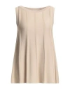 Malo Woman Top Beige Size S Viscose, Cotton