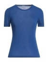 Malo Woman Sweater Blue Size 4 Cotton