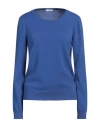 Malo Woman Sweater Blue Size 8 Cashmere