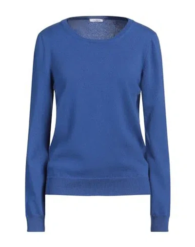 Malo Woman Sweater Blue Size 8 Cashmere
