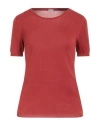 Malo Woman Sweater Brick Red Size 12 Cotton