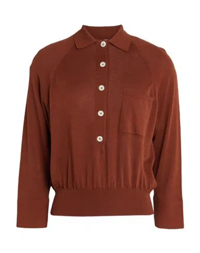 Malo Woman Sweater Brown Size Xs Cotton In Brown