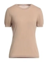 Malo Woman Sweater Camel Size 10 Cotton In Beige