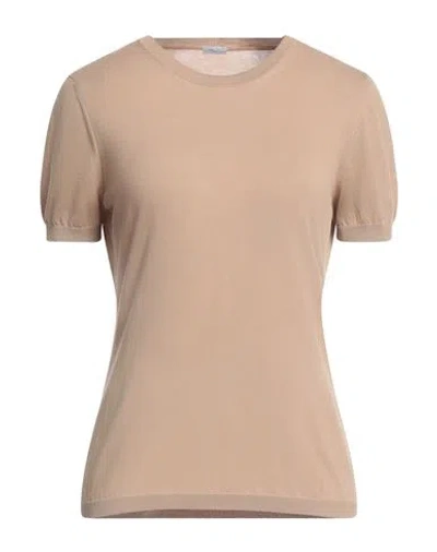 Malo Woman Sweater Camel Size 10 Cotton In Beige