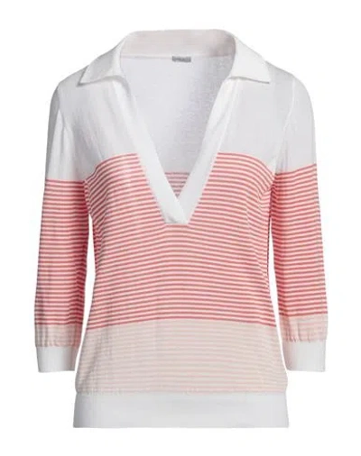 Malo Woman Sweater Coral Size 6 Cotton In Red
