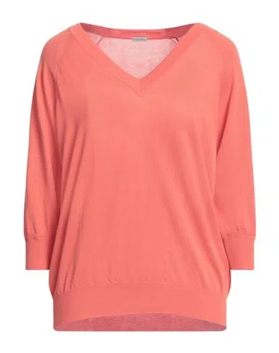 Malo Woman Sweater Coral Size M Cotton In Red