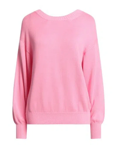 Malo Woman Sweater Fuchsia Size 8 Cotton In Pink
