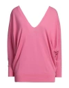 Malo Woman Sweater Fuchsia Size Xs Cotton In Pink