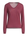 MALO MALO WOMAN SWEATER GARNET SIZE 8 COTTON