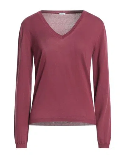Malo Woman Sweater Garnet Size 10 Cotton In Red