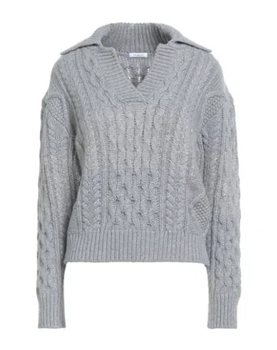 Malo Woman Sweater Grey Size M Cashmere, Polyamide, Alpaca Wool