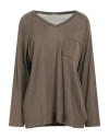 Malo Woman Sweater Khaki Size S Cotton In Beige