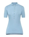Malo Woman Sweater Light Blue Size 8 Cotton
