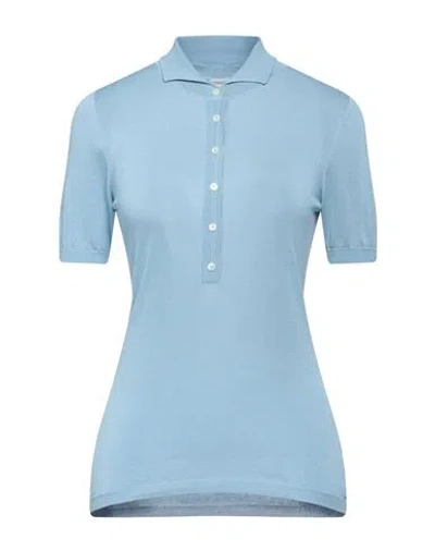 Malo Woman Sweater Light Blue Size 8 Cotton