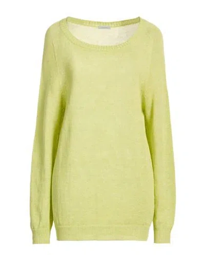 Malo Woman Sweater Light Green Size 8 Linen, Cotton