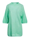 Malo Woman Sweater Light Green Size M Cashmere, Linen, Polyamide
