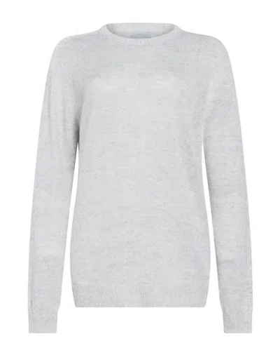 Malo Woman Sweater Light Grey Size 8 Linen, Cotton