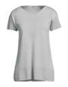 Malo Woman Sweater Light Grey Size 8 Silk, Linen