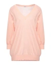 Malo Woman Sweater Light Pink Size L Cotton