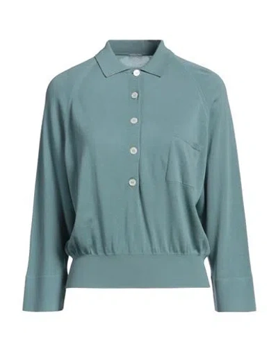 Malo Woman Sweater Pastel Blue Size S Cotton