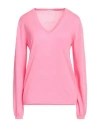 Malo Woman Sweater Pink Size 8 Cotton In Pink