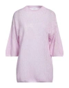Malo Woman Sweater Pink Size Xs Cashmere, Linen, Polyamide In Pink