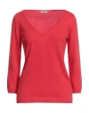 Malo Woman Sweater Red Size 4 Cotton In Red