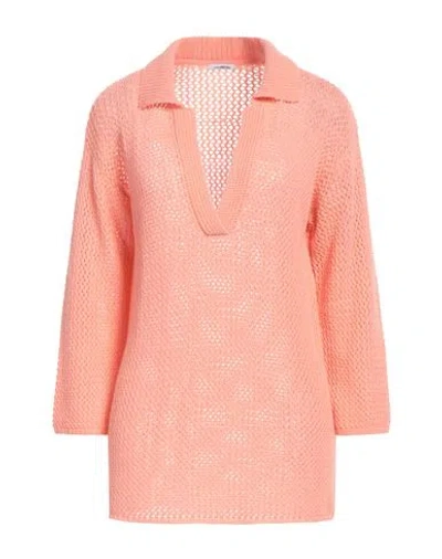 Malo Woman Sweater Salmon Pink Size 8 Cashmere, Polyamide