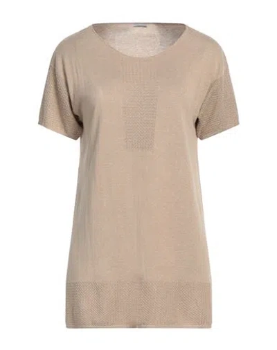 Malo Woman Sweater Sand Size 10 Silk, Linen In Beige