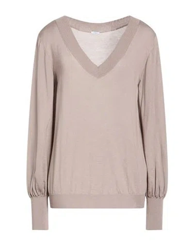Malo Woman Sweater Taupe Size 4 Cashmere, Silk In Gold