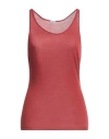 Malo Woman Tank Top Brick Red Size 12 Cotton