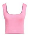 Malo Woman Top Fuchsia Size 4 Cotton In Pink
