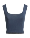 Malo Woman Top Navy Blue Size 10 Cotton
