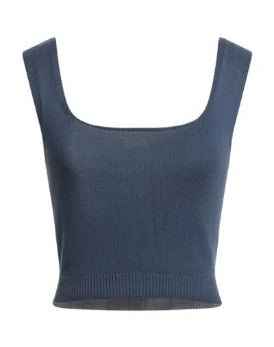 Malo Woman Top Navy Blue Size 10 Cotton