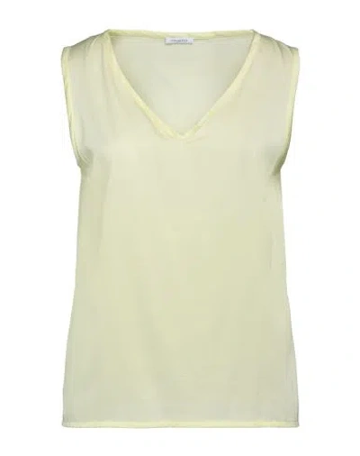 Malo Woman Top Light Yellow Size 6 Silk