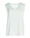 Malo Woman Top Sage Green Size 8 Silk In Sage Green