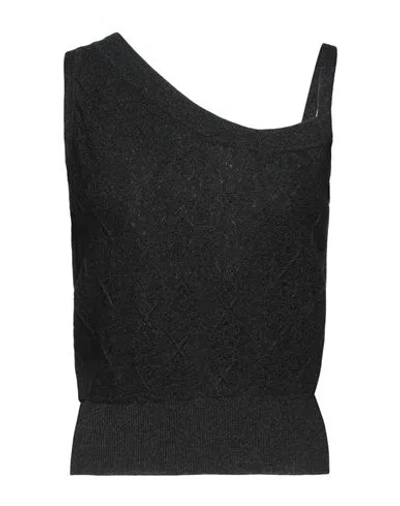 Malo Woman Top Charcoal Size 8 Linen, Cotton, Polyamide In Grey