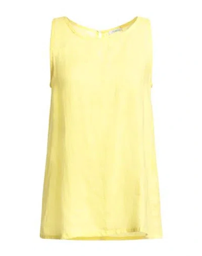 Malo Woman Top Yellow Size 4 Linen