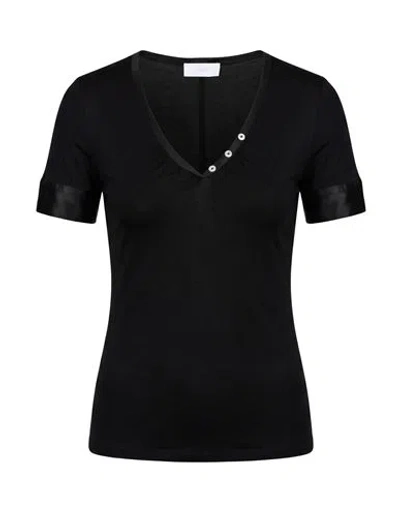Malo Woman T-shirt Black Size 4 Cotton, Elastane