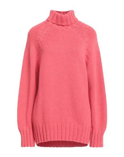 Malo Woman Turtleneck Coral Size M Cashmere