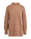 Malo Woman Turtleneck Light Brown Size Xs Cashmere In Neutral