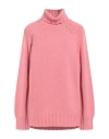 Malo Woman Turtleneck Salmon Pink Size M Cashmere