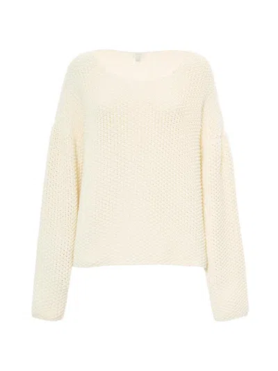 Malo Women's Boatneck Oversized Sweater In Neutral