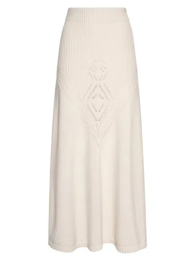 Malo Women's Cashmere Pointelle-knit Maxi Skirt In Margherita