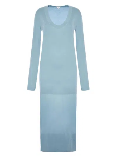 Malo Women's Cashmere Sheer Panel Sweaterdress In Blue