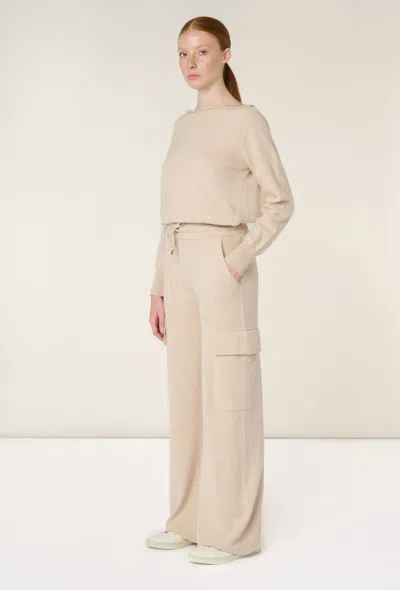 Malo Wool And Cashmere Cargo Trousers In Neutral