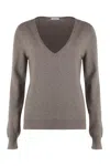 Malo Wool And Cashmere Sweater In Brown