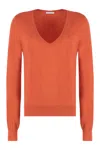 Malo Wool And Cashmere Sweater In Orange