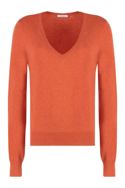 Malo Wool And Cashmere Sweater In Orange
