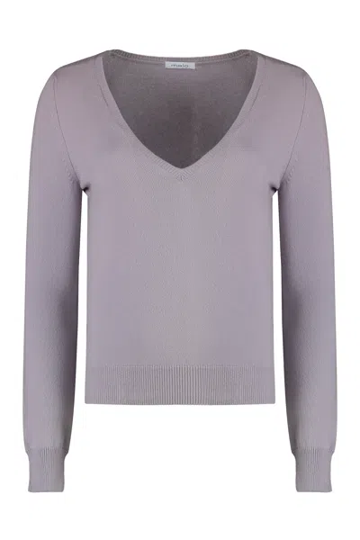 Malo Wool And Cashmere Sweater In Purple